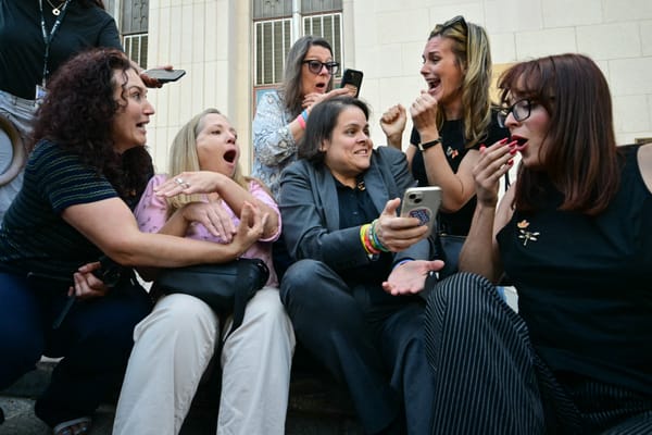 Laura Marquez-Garrett with family members at social media addiction trial, Los Angeles, March 25 2026